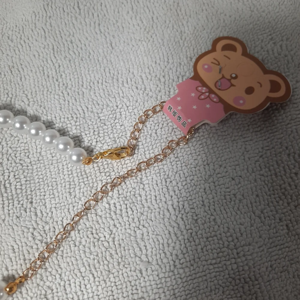 Pet Heart Pendant Necklace - Adjustable Collar with Fake Pearl for Cats N Dogs
